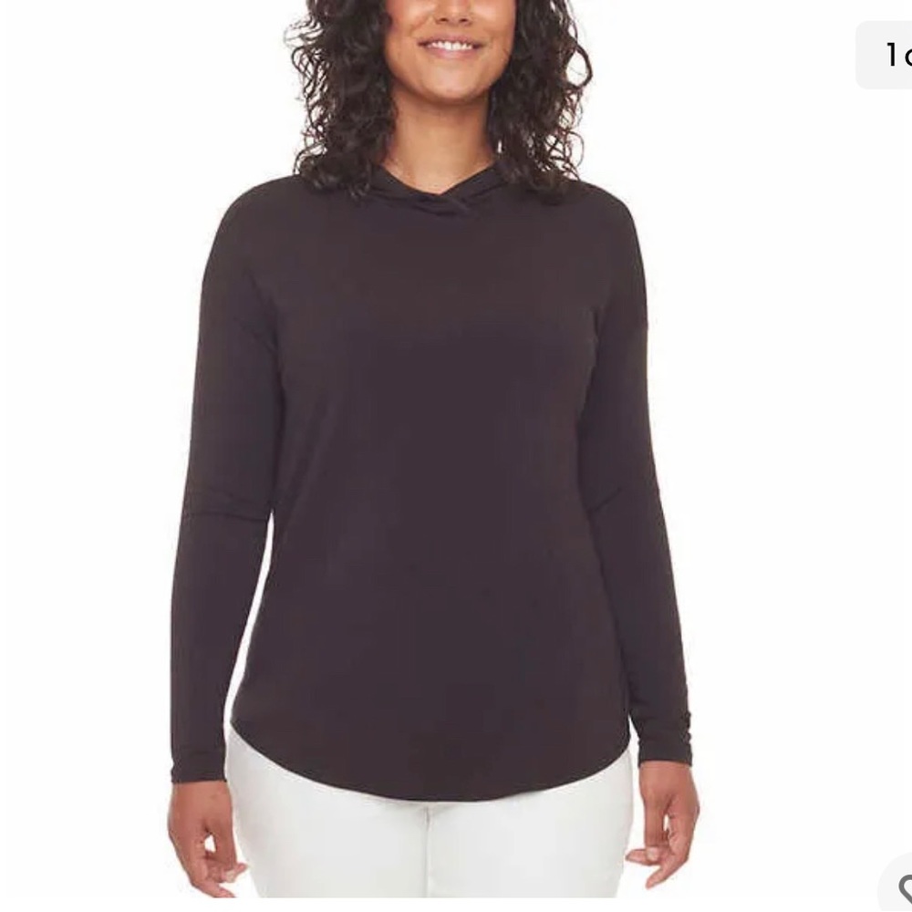 S.C. & Co Women's Size M Long Sleeve Hoodie, Rayon from bamboo, Black